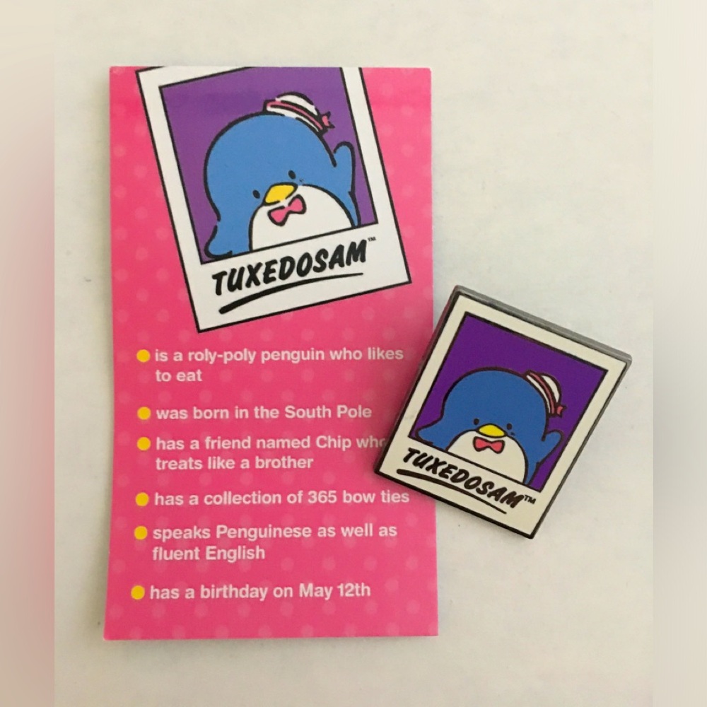 New Sanrio Friend of the Month Pin TUXEDO SAM and Story Card June 2016 Limited